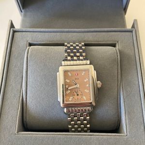 Michele deco watch silver sterling silver band